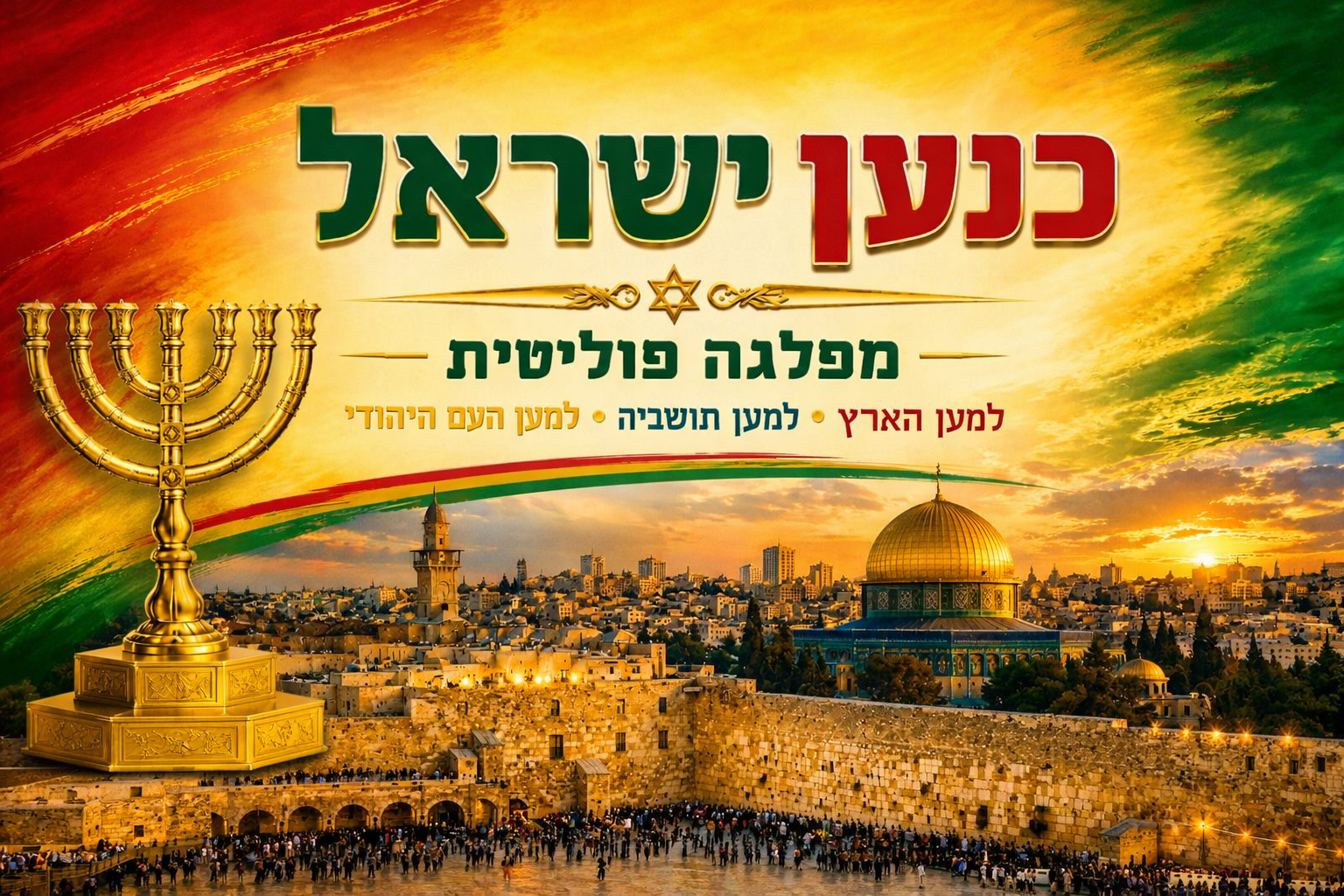 כנען ישראל –מפלגה – למען הארץ, למען תושביה, למען העם היהודי